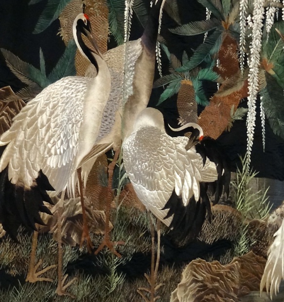 Detail of Cranes and Wisteria (Ashmolean collection)